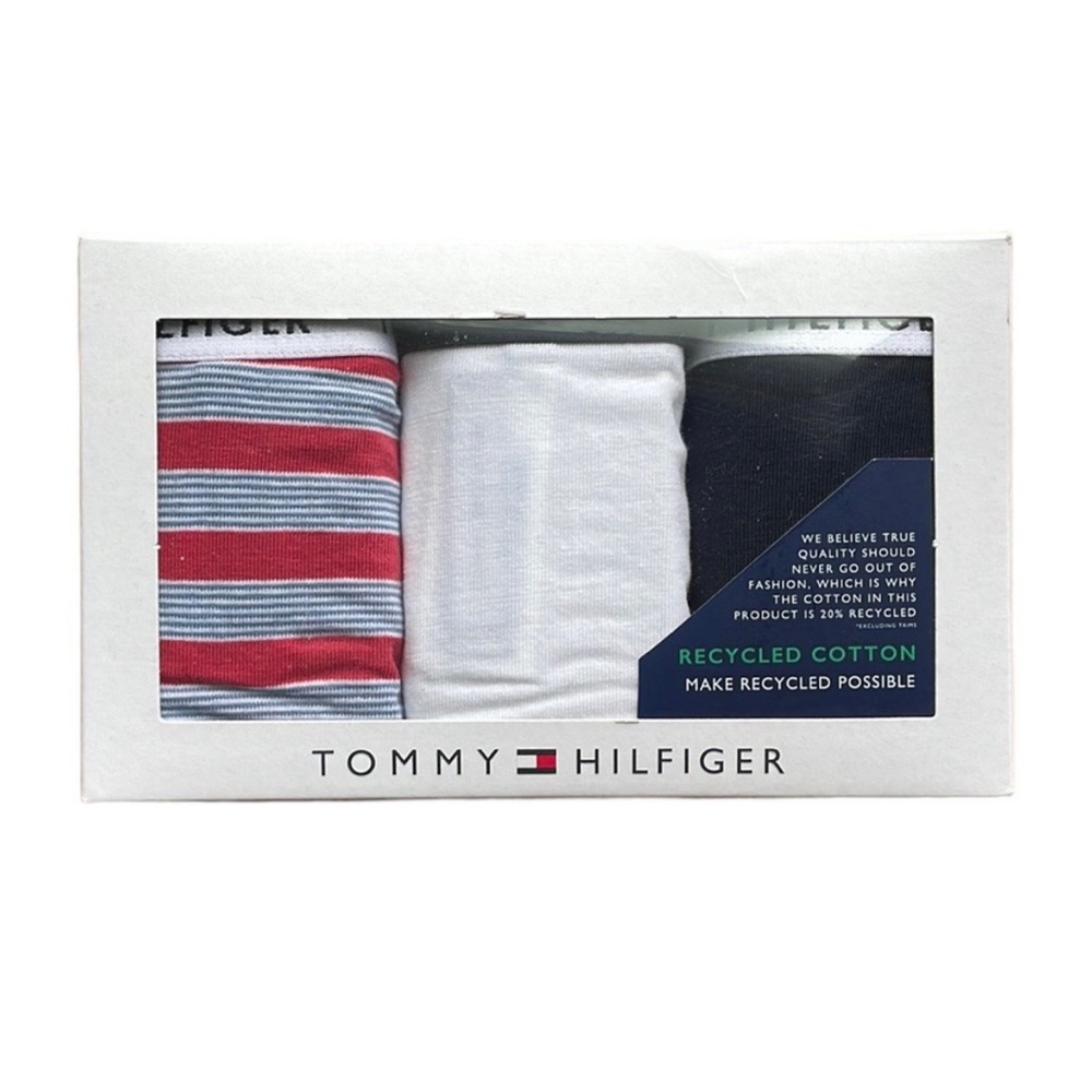 NWT Tommy Hilfiger Women's Solid & Striped Essentials 3 Pack Briefs - Picture 2 of 3